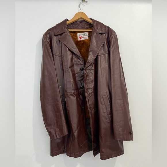 The Leather Shop Other - Vintage Sears Leather Shop Mens Brown Leather Jacket 44 Tall